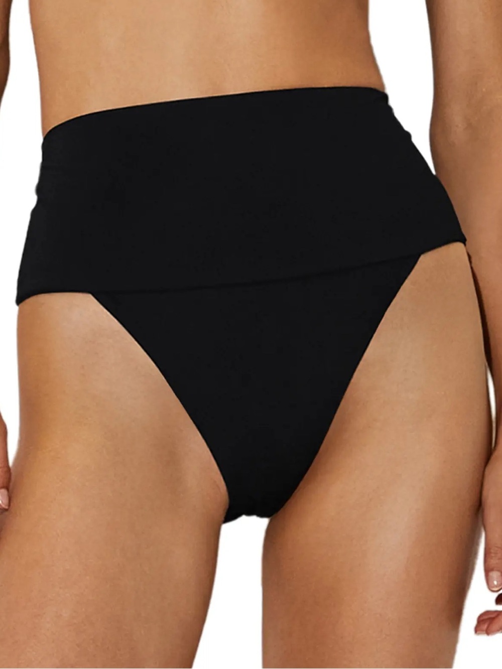 Reiss Alba High Waist Bikini Bottoms Black Size 10 NWOT